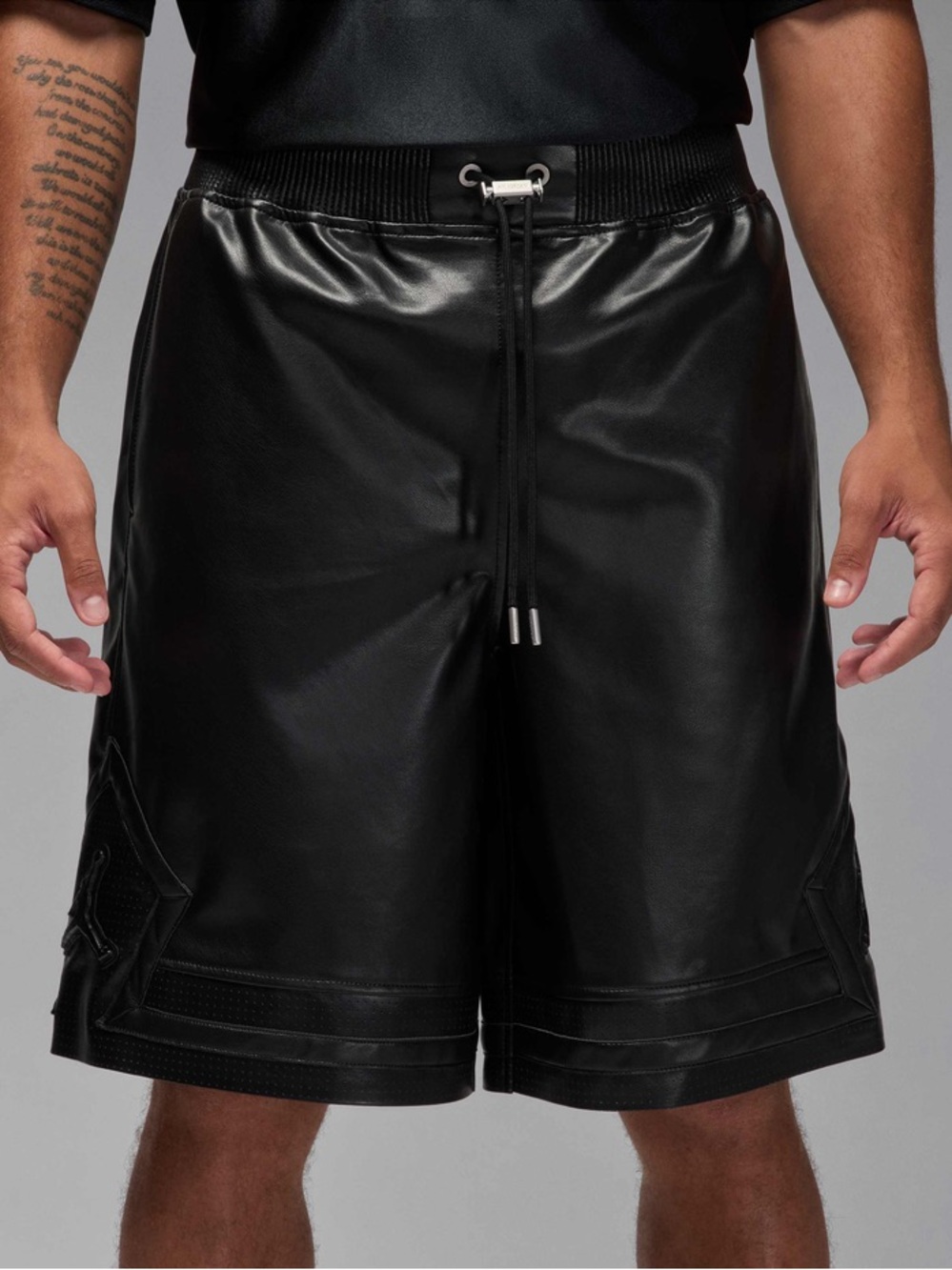 Nike Rare Air Jordan Vegan Leather Diamond Shorts Black NWT HV0077 Size Med